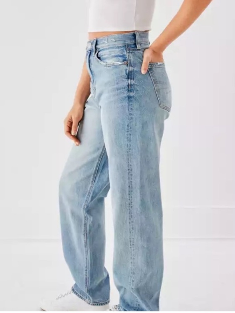 American Eagle Baggy Jean Vintage Wash 100% Cotton Denim Women's Size 2